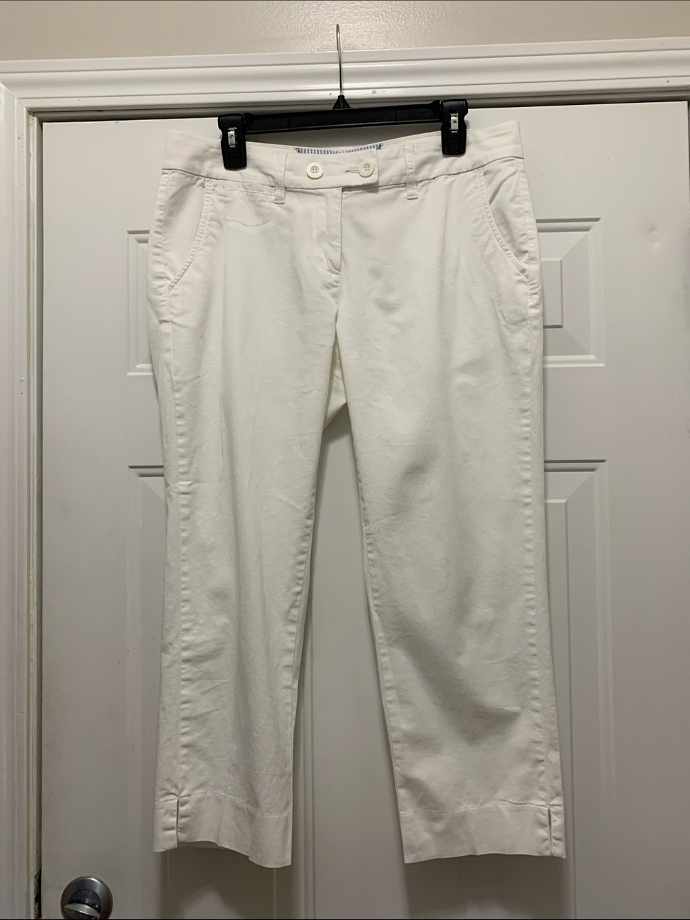 3/$15 Tommy Hilfiger White Cotton Cropped Straight-Leg Pants Size 10